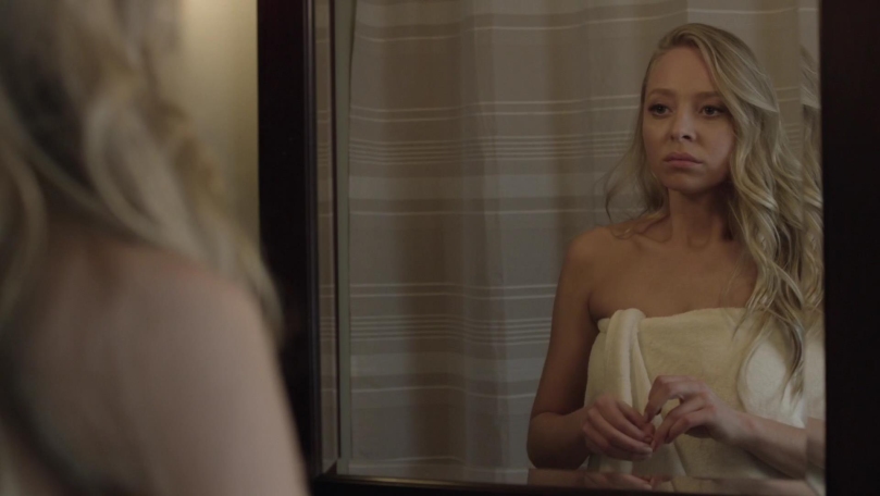 Portia Doubleday in a short skirt breasts
